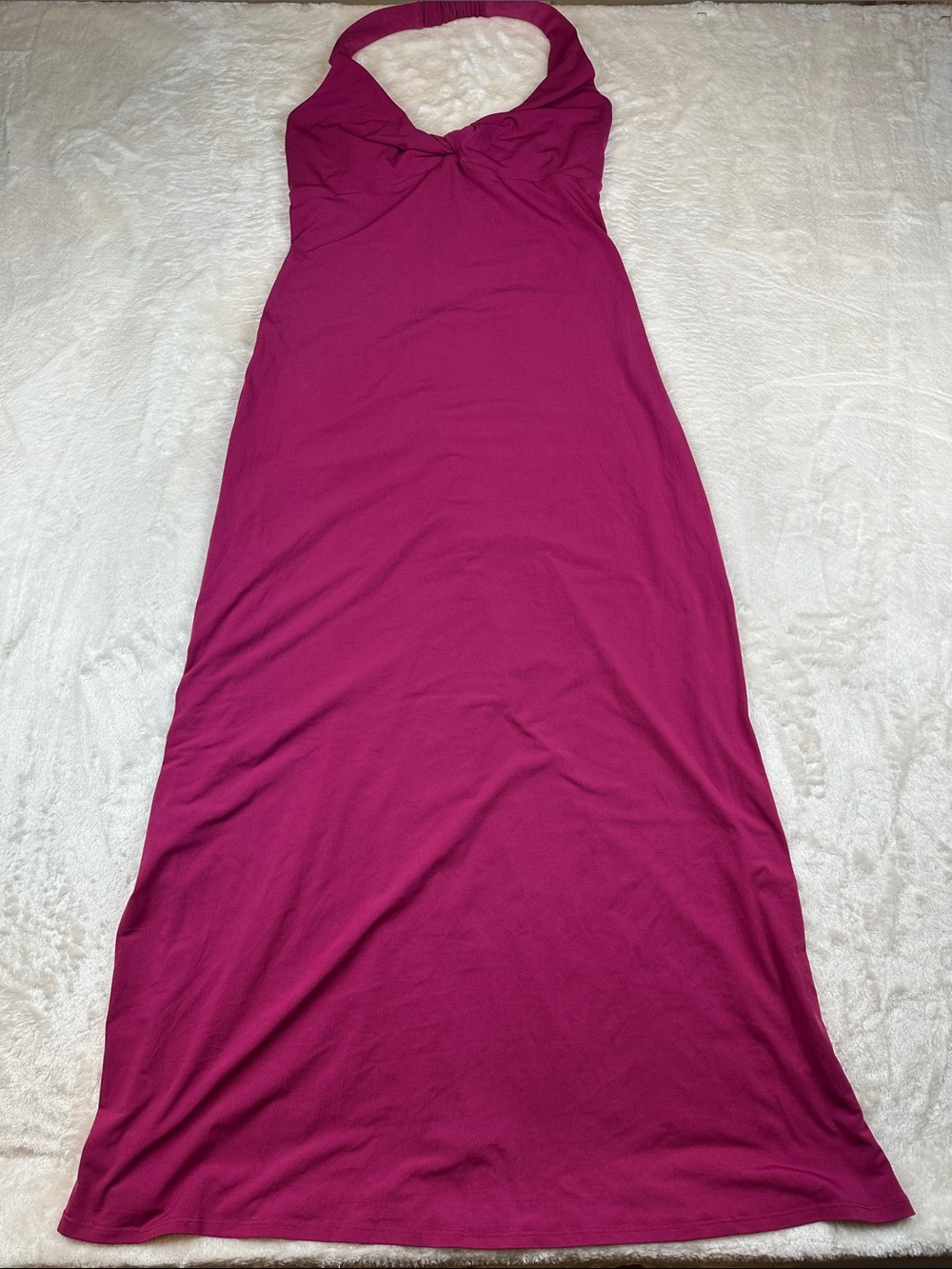 Bisou Bisou Size 10 Magenta Halter Maxi Dress | Flowy | Casual | Summer